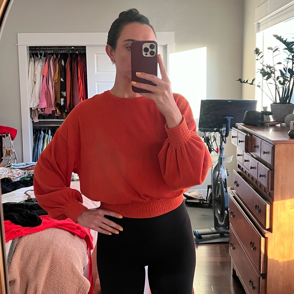 Zara long sleeve crop shirt